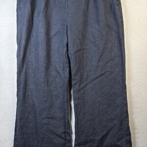 Michael Kors 100% Linen Pants Womens 12‎ Wide Leg Resort Coastal Grandma Beach